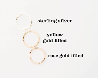 Tiny Hoop Cartilage Earrings - Hoop Earrings - Endless Hex Helix Hoops - Rose Gold Hoops - Cartilage Jewelry - Endless Hoop Earrings
