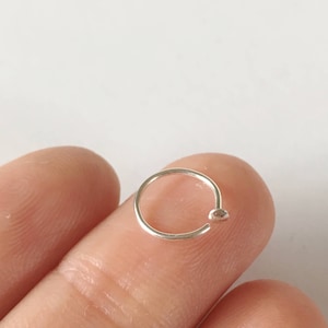 Obrączka do nosa 7 mm, cienka złota obręcz do nosa, obręcz do nosa 20 mm, obręcz do nosa, kolczyk do nosa złoty 20 g, otwarta złota obręcz do nosa 20 g