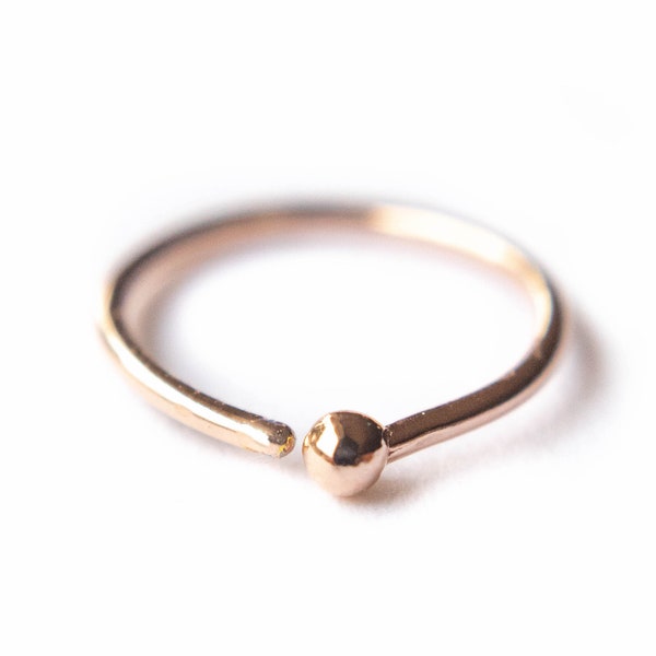 22 Gauge Rose Gold Filled Nose Hoop Ring, Delicate Nose Piercing Hoop, Thin Feminine Nose Hoop, 22g, Tiny Boho Hoop Ring for Women