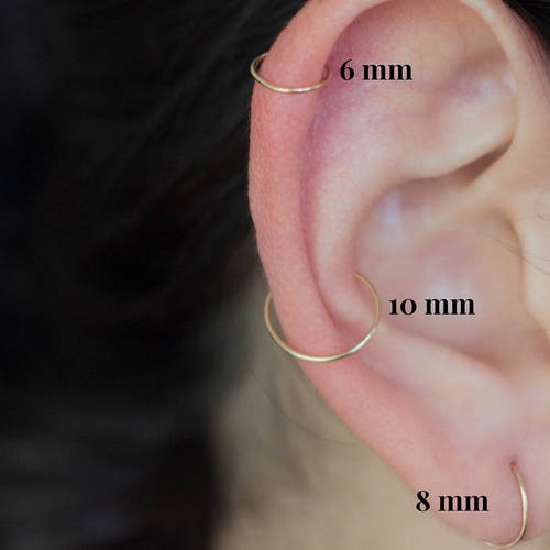 Cartilage Hoop Small Hoop Earrings Gold Hoop Earrings Etsy Israel