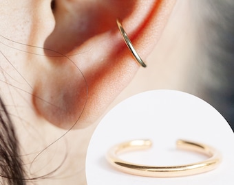 Ear Cuff senza piercing a barra industriale - Orecchino a polsino per cartilagine - Orecchino a polsino con barra - Orecchino a polsino in oro - Orecchino a polsino in argento sterling - Italia
