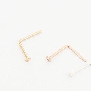 Tiny Nose Piercing Stud - Dainty Nose Piercing Ring-Handmade gold jewelry - Tiny Nose Stud - Nose Ring - L bend nose stud - Micro nose stud