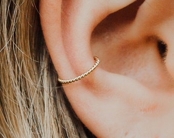 Gold Ear Cuff - Small Ear Cuff - Gold Filled Ear Cuff - Delicate Ear Cuff - Band Ear Cuff - Fancy Ear Cuff - Twist Wire Cuff- Gold Ear Cuffs