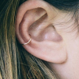 Ear Cuff Wrap No Piercing Necessary - 18g 10mm Ear Cuff - Rose Yellow Gold or Silver - Cartilage Earring For Women and Men