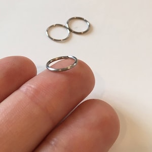 Single  Hoop Earring - Platinum Jewelry for Piercings - Hypoallergenic Earrings - Platinum Nose Ring - Platinum Cartilage Earrings