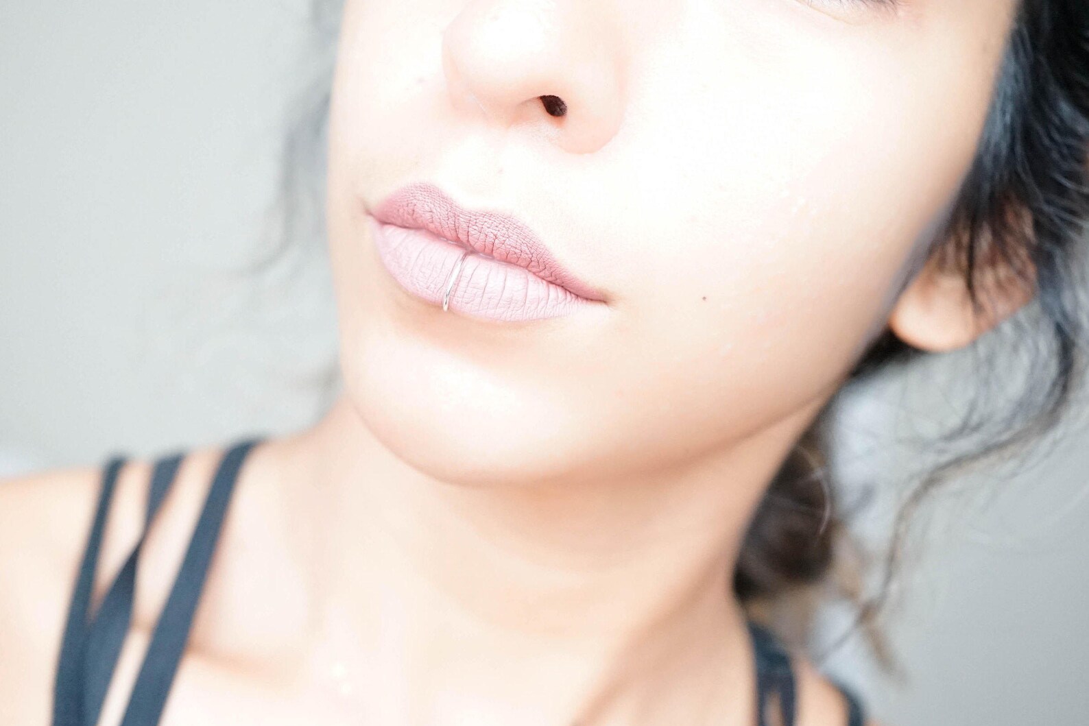Rose Gold Lip Ring 20g Lip Ring Hoop Delicate Thin Fake Lip Etsy