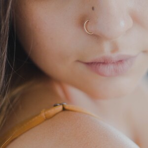 Small Gold Hoop Earring - Gold Nose Ring - Hoop Gold Cartilage Earring - Gold Septum Piercing Jewelry - 6mm 21g Gold Tragus Hoop 8mm 10mm