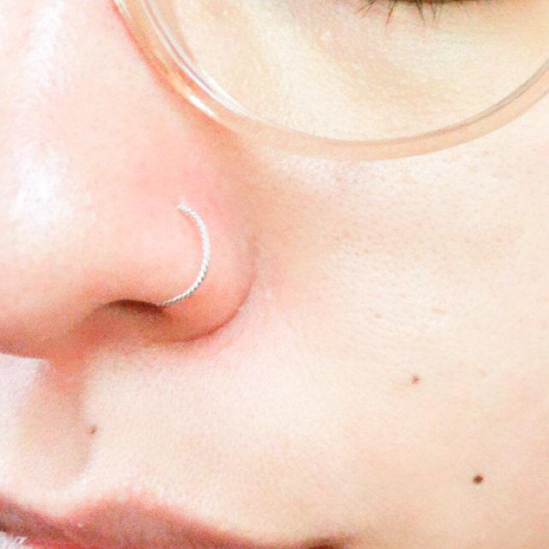 Snug Nose Rings Sterling Silver Snug Nose Ring: Adjustable Hoop, Thin Piercing ( 21 ...