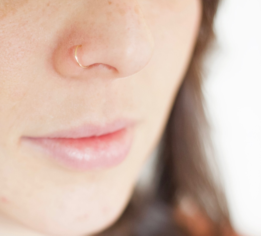 Rose Gold Fill Nose Hoop Rose Gold Nose Ring Hoop Nose Jewelry Rings Nose Piercing Rings Hoops