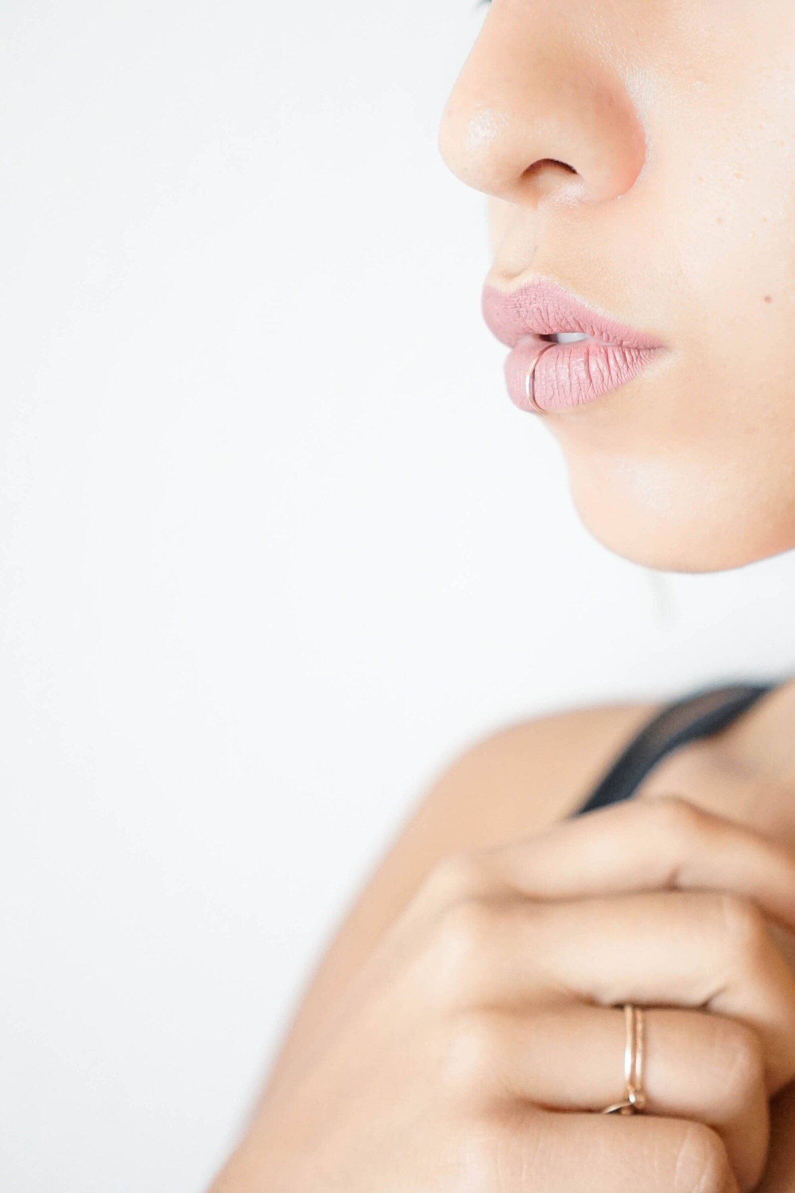 Rose Gold Lip Ring 20g Lip Ring Hoop Delicate Thin Fake Lip Etsy