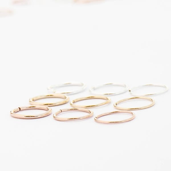 Snug Fitting Nose Ring Hoop - Tight 20g Nose Ring Hoop Gold - Silver Rose Gold 20 gauge 8mm - Super Snug Fit - Small Nose Piercing Jewelry