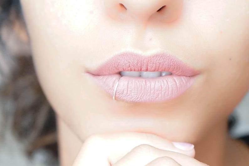 Rose Gold Lip Ring 20g Lip Ring Hoop Delicate Thin Fake Lip Etsy