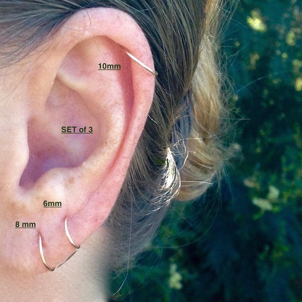 Sterling Silver Cartilage Hoop Earring: Endless Helix, Tragus, Rook