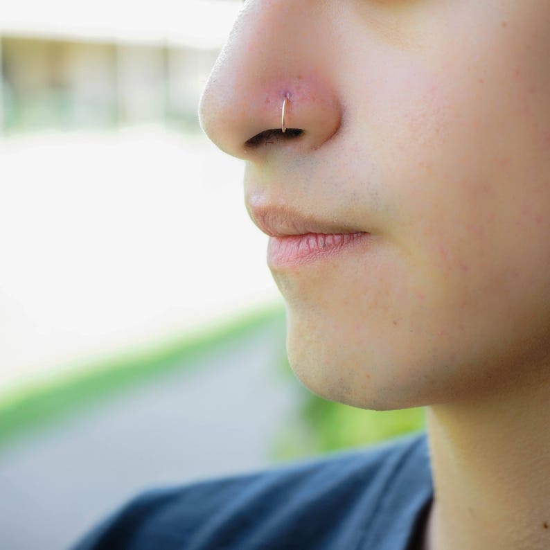 Men's 20 Gauge Hoop Nose Ring Gift for Men Men's | Etsy