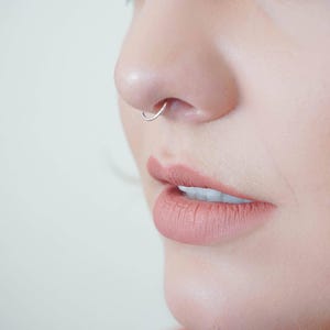 18g Clip on Bull Cow Nose Ring - Faux Fake Nose Ring - Septum Cuff - Clip On Septum Ring - Delicate Nose Jewelry -  Gold Fake Nose Hoop -