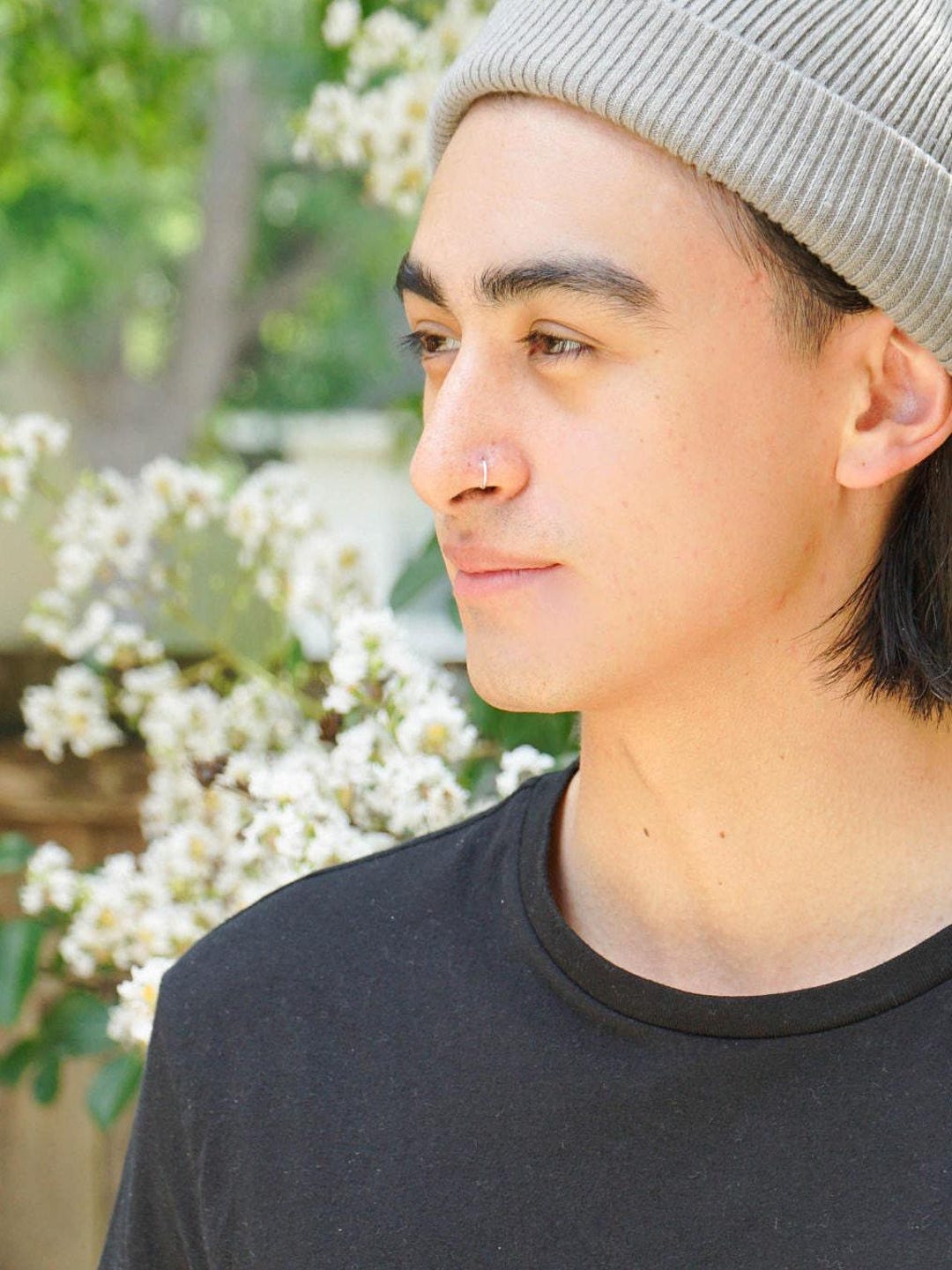 Sterling Silver Men's Nose Ring Hoop 20 Gauge Piercing Hoop Etsy — free download