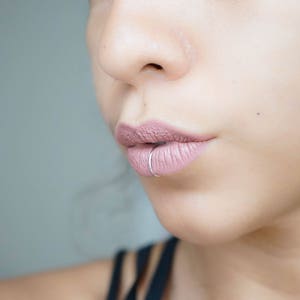 Silver Lip Jewelry, 925 Silver Gifted Lip Ring Hoop, Fake Lip Piercing, 8mm Snug Adjustable Hoop, Sterlingsilver Lip Cuff, Lip Ring Faux