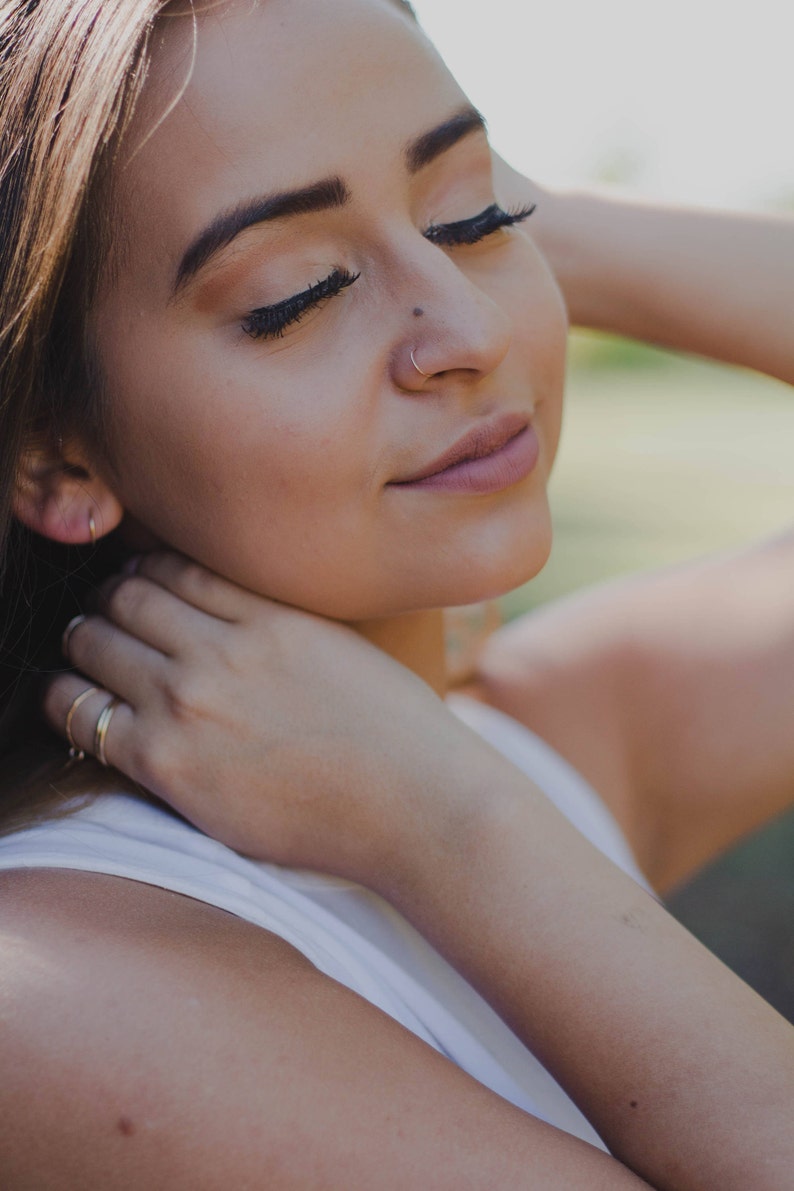 Rose Gold Fill Nose Hoop Rose Gold Nose Ring Hoop Nose Jewelry Rings Nose Piercing Rings Hoops 20 22 18 Gauge Nose Piercing Ring image 2