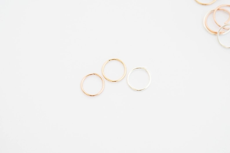 Gold Cartilage Hoop, Hoop earring Gold, Small Gold hoops, Helix Ring, 14k Yellow gold fill, piercing jewelry, Gift for women, Gift for her image 5