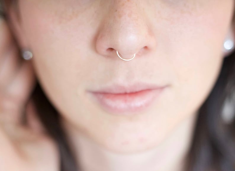 Fake Septum Ring Hoop Faux Septum Nose Ring No Piercing Etsy