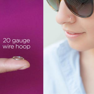 24g-18g Tiny and Thin Nose Ring, Rose Gold Nose Piercing, Nose Ring, Nose Ring, 8mm Endless Hoop Nose Ring, Nose Ring Hoop, Fake Nose Ring