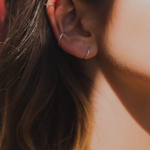Cartilage Earrings Rose Gold Fill - Hoop Earrings - Endless Hex Helix Hoops - Rose Gold Hoops - Cartilage Jewelry - Endless Hoop Earrings