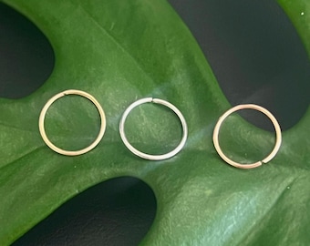 Orecchini a cerchio in argento sterling per cartilagine – elica, naso, labbro, 22 g
