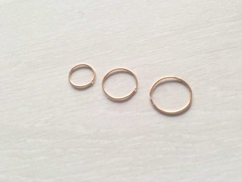 Cartilage Hoop Earrings 14K Gold Filled 22 Gauge Gold Hoop for Ear Thin Gold Hoops Helix Piercing Hoops Ear Hugging Hoops image 3