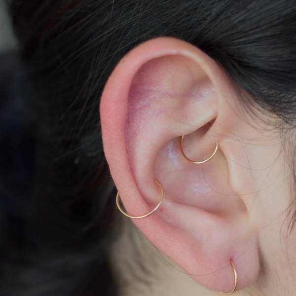 Sterling Silver Cartilage Hoop Earring – Tiny Helix Piercing, 6-10mm