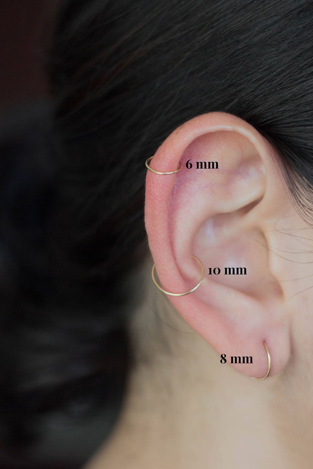 Gold Cartilage Hoop, Hoop Earring Gold, Small Gold Hoops, Helix Ring ...