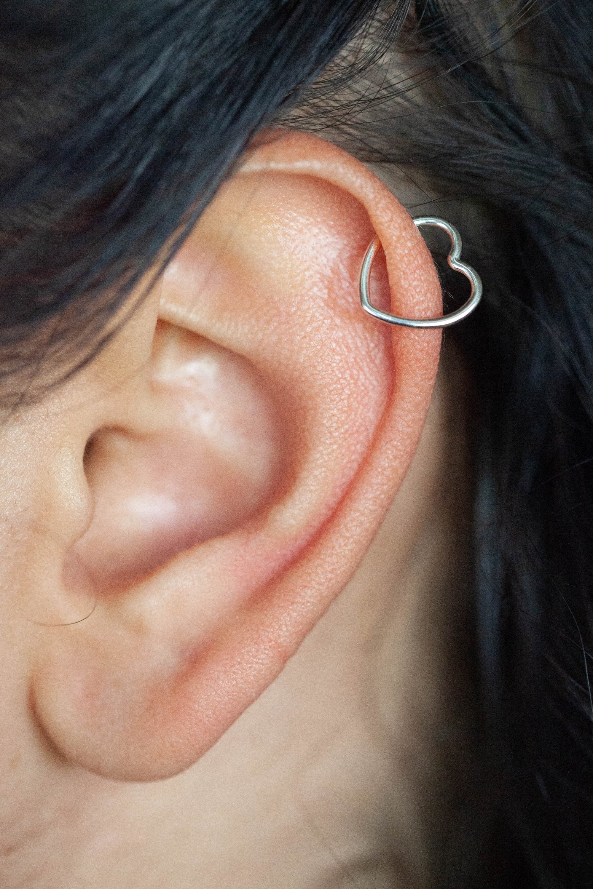 Statement Sterling Silver Ear Cuff Artisan Jewelry Faux No Piercing Layered Ear Wrap Earring Fits Cartilage & Helix 