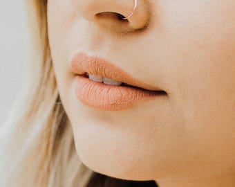 Thin Small Nose Hoop Piercing Ring, Tight 20g Nose Ring Hoop Gold,  Silver Rose Gold 20 gauge 8mm, Super Snug Fit, Nose Piercing Jewelry