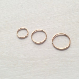 Little Thin Cartilage Hoop Earrings Tiny Silver Earrings Endless Hex Helix Hoops Cartilage Hoops Small Silver 6mm 8mm 10mm Hoops image 3