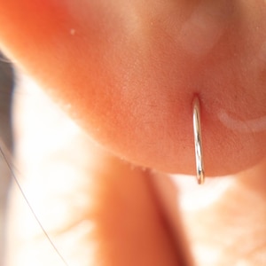 Little Hoops Cartilage Earrings - Silver Hoop Earrings - Endless Hex Helix Hoops - Rose Gold - Cartilage Jewelry - Endless Hoop Earrings
