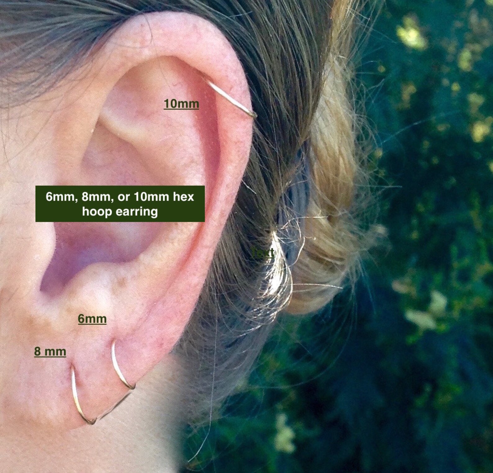 Hex Hoop Earrings for Women Helix Piercing Cartilage Hoop Etsy