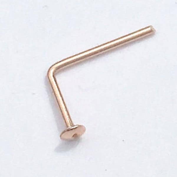 Rose Gold Small 1 mm Nose Piercing Stud - Rose Gold Nose Piercing Ring - 1mm Flat Dot Stud Nose Ring - 24 Gauge - Tiny Nose Stud - Nose Ring
