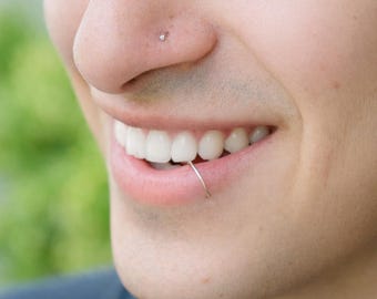Goldgefüllter Lippenring für Herren, Lippenmanschette ohne Piercing, 22 Gauge