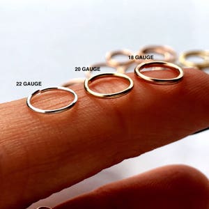 Nose Ring Solid 14K Gold 14k Gold Nose Septum Ring 14k Rose Gold Nose Ring 14k White Gold Nose Ring 20g Nose Piercing Hoop Ring image 4