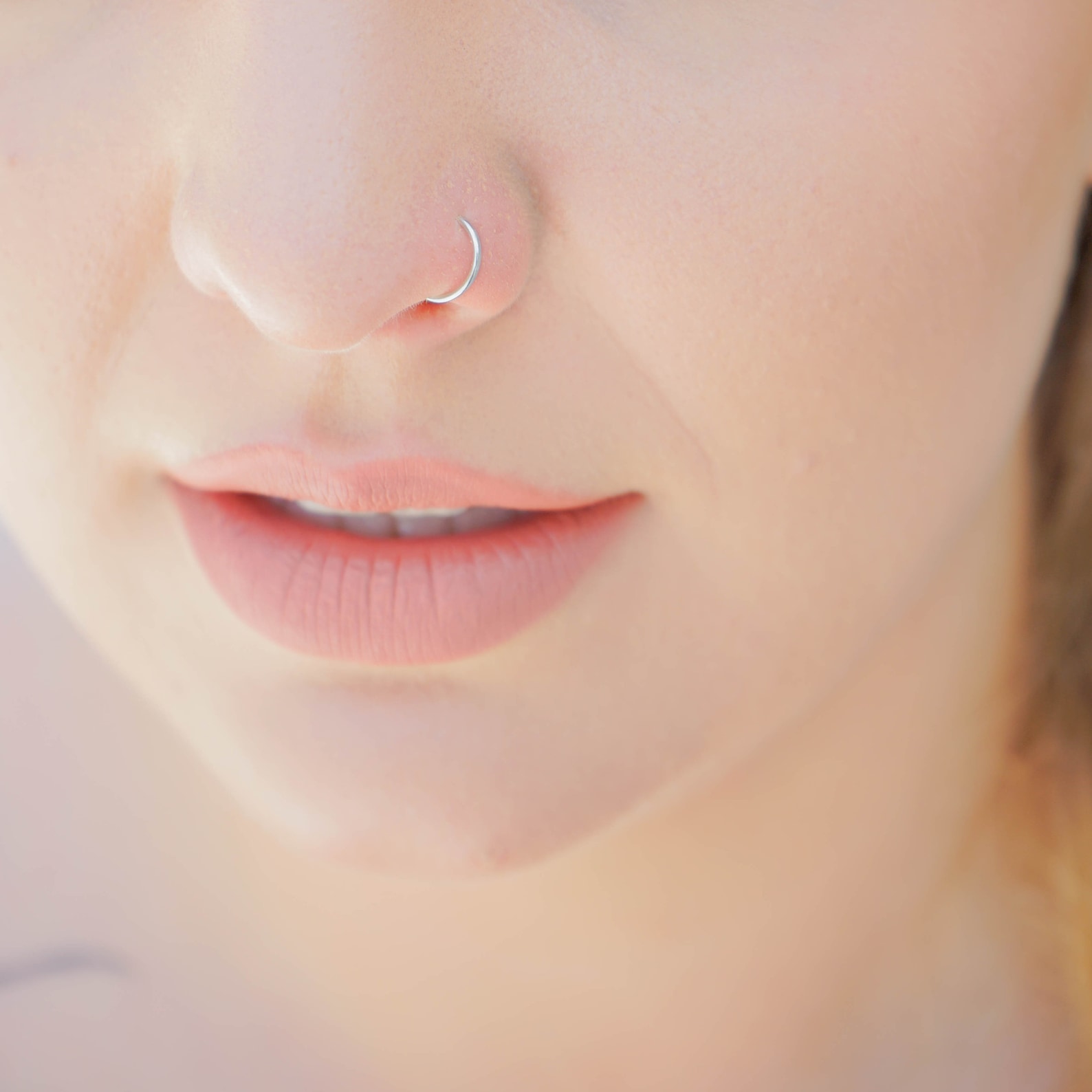 14K REAL Solid Rose Gold Nose Ring Snug Fitting Solid Rose Etsy