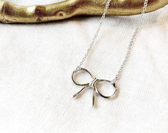 Collar de lazo de plata esterlina / Joyería minimalista ajustable