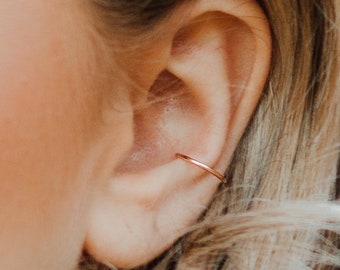 Manchette d'oreille cerceau simple, aucun piercing nécessaire, 18g 1.0 mm ou 20g .8mm Conch Fake Piercing, Hoop Earring 3 tailles au choix