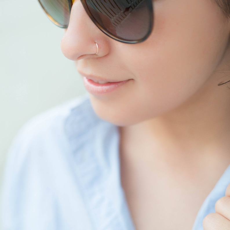 Tiny Nose Stud & Hoop Set Endless Nose ring with Ball Stud Etsy