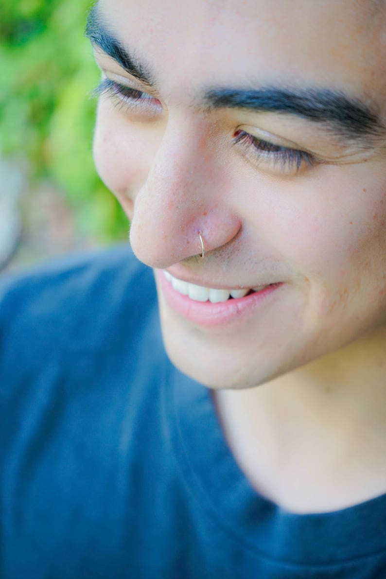 Men S 20 Gauge Hoop Nose Ring T For Men Men S Etsy