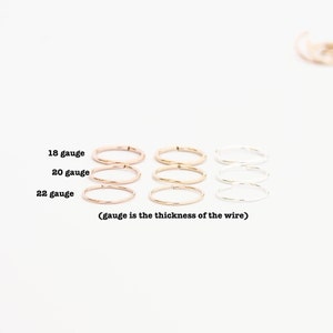 Little Cartilage Hoop Earrings Set of 3 14K Gold Fill 22 Gauge Gold Hoop Thin Gold Hoops Helix Piercing Hoops Ear Huggie Hoops image 3