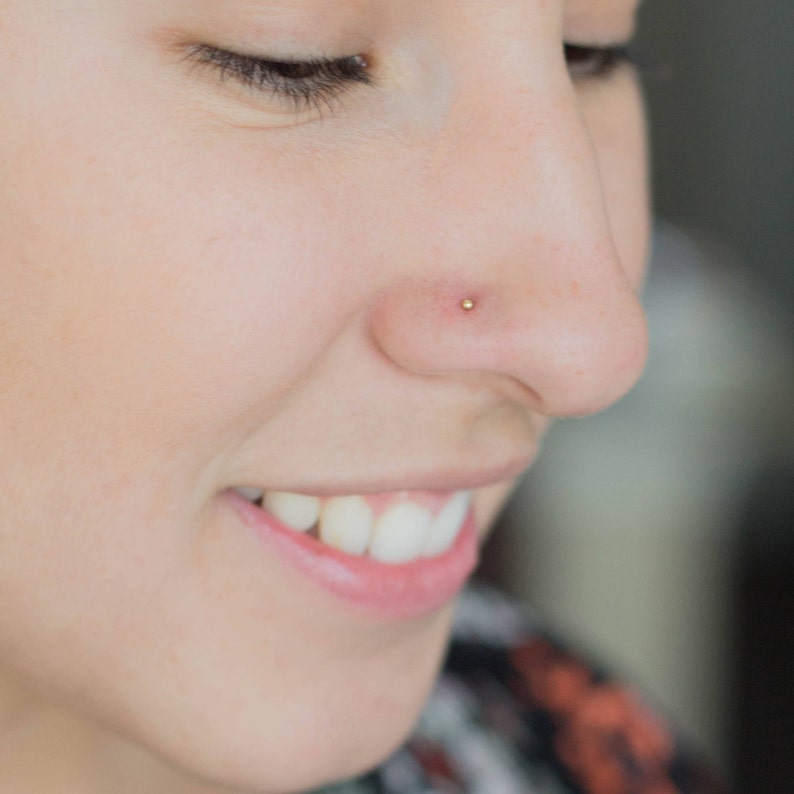 Tiny Nose Ring Ball Stud Nose Piercing Dainty Stud Nose Etsy