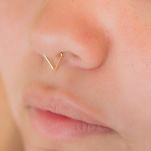 Bull Ring - Cow Piercing - Septum Ring -  Triangle Cartilage Earring -  Cartilage Hoop Earring - Geometric Shape Triangle Cartilage Earrings