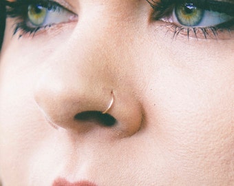 Small Nose Ring Hoop, 5mm-6mm 6mm-7mm 7mm-8mm, 22 Gauge Adjustable