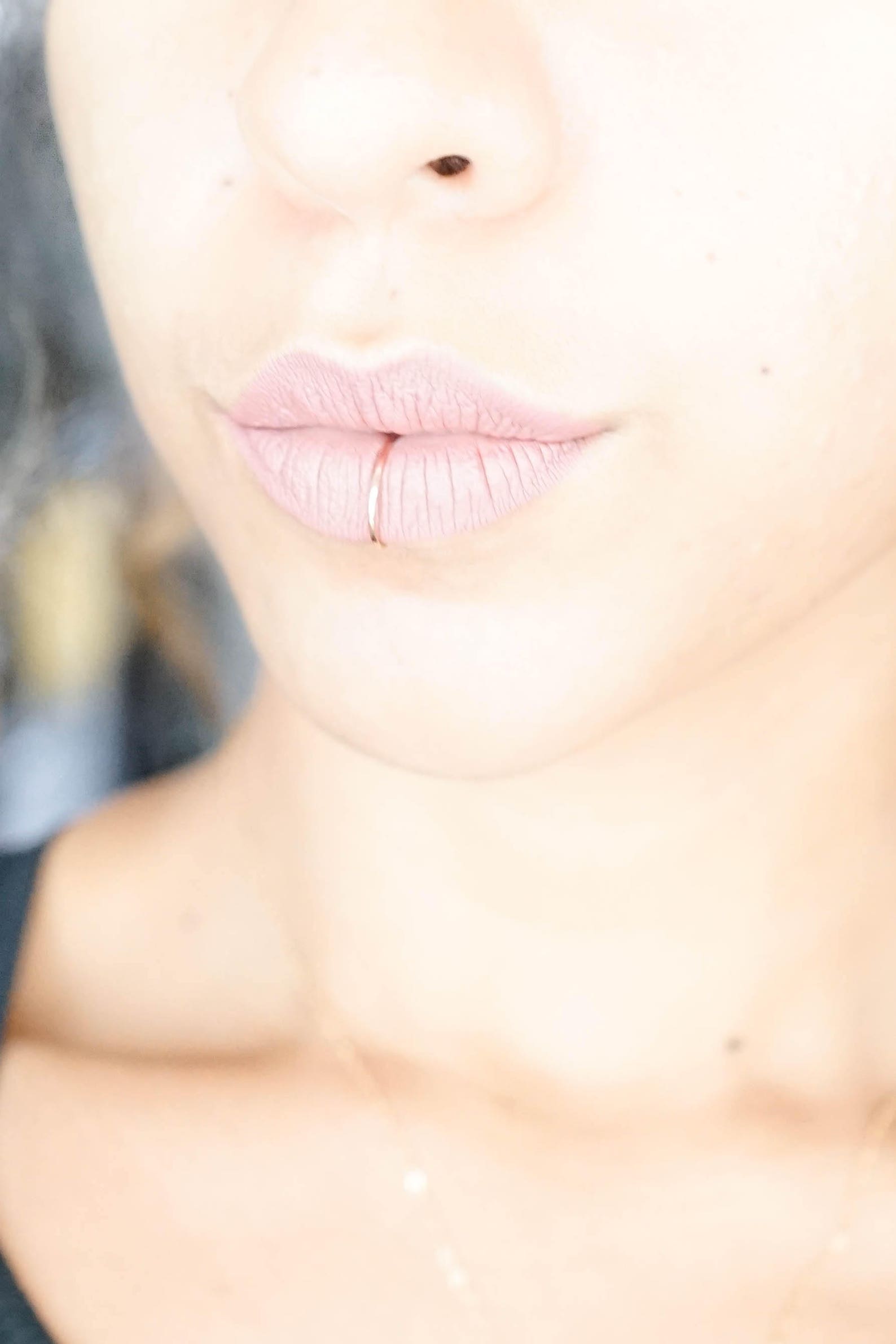 Rose Gold Lip Ring 20g Lip Ring Hoop Delicate Thin Fake Lip Etsy