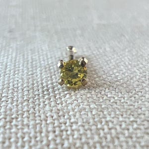 2 mm Yellow CZ Nose Bone Stud | Unique Nose Ring Stud | 14k Solid Gold Post | Cute Nose Stud Bone | Gold Nose Ring | Tiny Stud Nose Pin