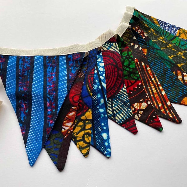 Oost-Afrikaanse Wax Print Bunting Vlaggen Garland
